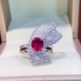 14k Gold 2.52 Ctw Natural Ruby & Diamond Ring