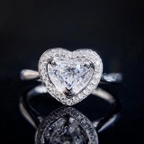 Gia Certified 14k Gold 0.59 Ctw Natural D Si1 Heart Diamond Ring