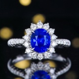 14k Gold 2.74 Ctw Natural Sapphire & Diamond Ring/pendant