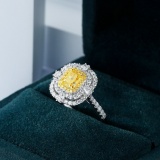 14k Gold 1.96 Ctw Natural Yellow Diamond & Diamond Ring/pendant