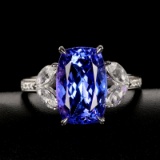 14k Gold 5.58 Ctw Natural Tanzanite & Diamond Ring