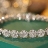 14k Gold 8.48 Ct Natural H Diamond Bracelet