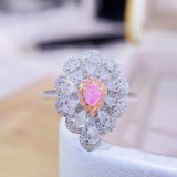 14k Gold 0.79 Ctw Natural Pink Diamond & Diamond Ring