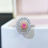 14k Gold 0.84 Ctw Natural Pink Diamond & Diamond Ring