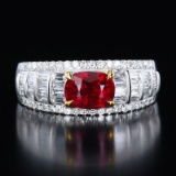 14k Gold 1.56 Ctw Natural Ruby & Diamond Ring