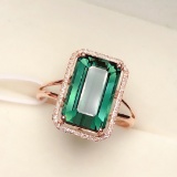 14k Gold 5.1 Ct Natural Tourmaline & Diamond Ring