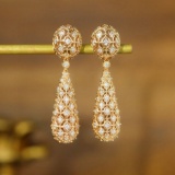 14k Gold 1.6 Ct Natural H Diamond Earrings