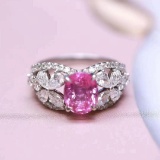 14k Gold 3.36 Ctw Natural Sapphire & Diamond Ring