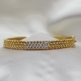 14k Gold 1 Ct Natural H Diamond Bangle