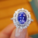 14k Gold 2.97 Ctw Natural Sapphire & Diamond Ring