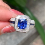 14k Gold 3.58 Ctw Natural Sapphire & Diamond Ring