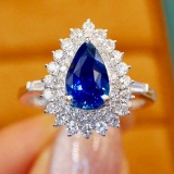 14k Gold 2.22 Ctw Natural Sapphire & Diamond Ring