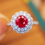 14k Gold 1.92 Ctw Natural Ruby & Diamond Ring/pendant