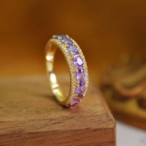 14k Gold 1.70 Ctw Natural Sapphire & Diamond Ring