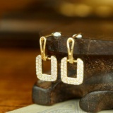 14k Gold 0.22 Ct Natural H Diamond Earrings