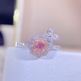 14k Gold 0.58 Ctw Natural Pink Diamond & Diamond Ring
