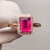 14k Gold 1.65 Ct Natural Tourmaline & Diamond Ring