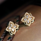 14k Gold 0.86 Ct Natural H Diamond Earrings