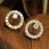 14k Gold 0.8 Ct Natural H Diamond Earrings