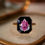 14k Gold 0.85 Ct Natural Sapphire & Diamond Ring