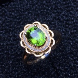 14k Gold 1.6 Ct Natural Tourmaline & Diamond Ring/pendant