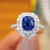 14k Gold 2.06 Ctw Natural Sapphire & Diamond Ring
