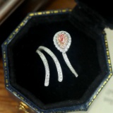 14k Gold 0.38 Ctw Natural Pink Diamond & Diamond Ring