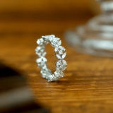 14k Gold 2.1 Ct Natural H Diamond & Eternity Band Ring