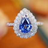 14k Gold 1.37 Ctw Natural Sapphire & Diamond Ring
