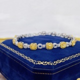 14k Gold 3.11 Ctw Natural Yellow Diamond & Diamond Bracelet