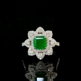 14k Gold 1.95 Ctw Vivid Green Natural Emerald & Diamond Ring/pendant