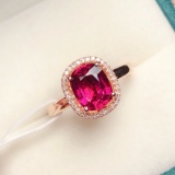 14k Gold 2.2 Ct Natural Tourmaline & Diamond Ring