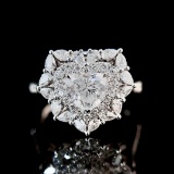 Gia Certified 14k Gold 1.83 Ctw Natural E Si2 Heart Diamond Ring/pendant