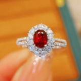 14k Gold 1.56 Ctw Natural Ruby & Diamond Ring