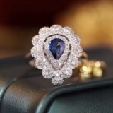 14k Gold 1.6 Ctw Natural Sapphire & Diamond Ring