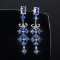14k Gold 6.40 Ct Natural Sapphire & Diamond Earrings