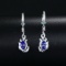 14k Gold 1.58 Ctw Natural Tanzanite & Diamond Earrings