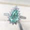 14k Gold 1.81 Ctw Natural Paraiba Tourmaline & Diamond & Cocktail Ring