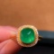 14k Gold 2.20 Ct Vivid Green Natural Emerald & Diamond Ring