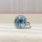 14k Gold 6.48 Ctw Natural Aquamarine & Diamond & Solitaire Ring