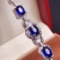 14k Gold 5.97 Ctw Natural Sapphire & Diamond Bracelet