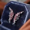 14k Gold 0.74 Ctw Natural Ruby & Diamond Earrings
