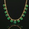 14k Gold 3.47 Ct Vivid Green Natural Emerald Necklace