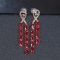 14k Gold 8.20 Ct Natural Ruby & Diamond Earrings