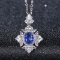 14k Gold 0.89 Ct Natural Sapphire & Diamond Pendant