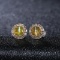 14k Gold 2.10 Ct Natural Cat's?Eye & Diamond Earrings