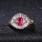 14k Gold 1.20 Ct Natural Ruby & Diamond Ring