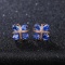 14k Gold 3.24 Ct Natural Sapphire & Diamond Earrings