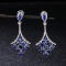 14k Gold 3.38 Ct Natural Sapphire & Diamond Earrings