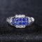 14k Gold 0.77 Ct Natural Sapphire & Diamond & Eternity Band Ring